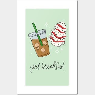 Girl Breakfast Iced Coffee Christmas Cake Posters and Art